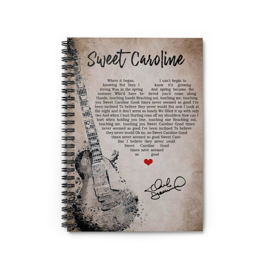 Spiral Notebook - Ruled Line Sweet Caroline Lyrics, Neil Diamond, Lyrics, Band, Music Gift Ideas  Baby Journal  Keepsake Spiral Notebook