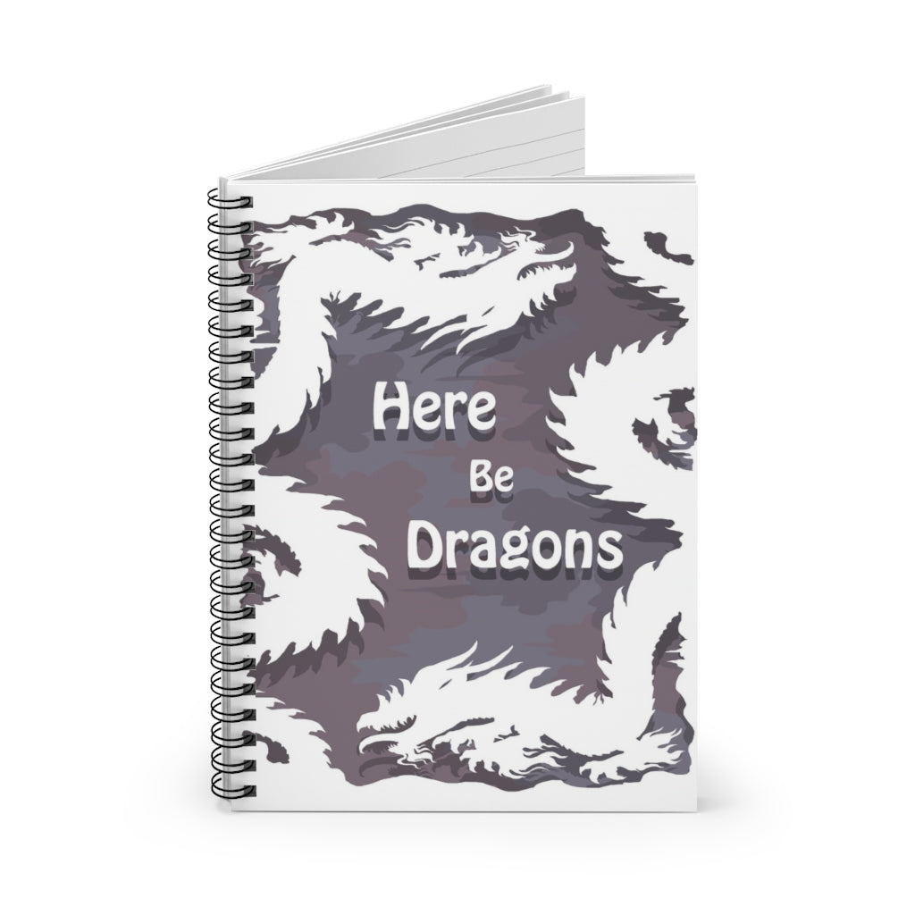 Printable Dragon Wall Art Download Magical Here Be Dragons Fantasy Lover Spiral Notebook - Ruled Line New Parents Gift Ideas Baby Journal