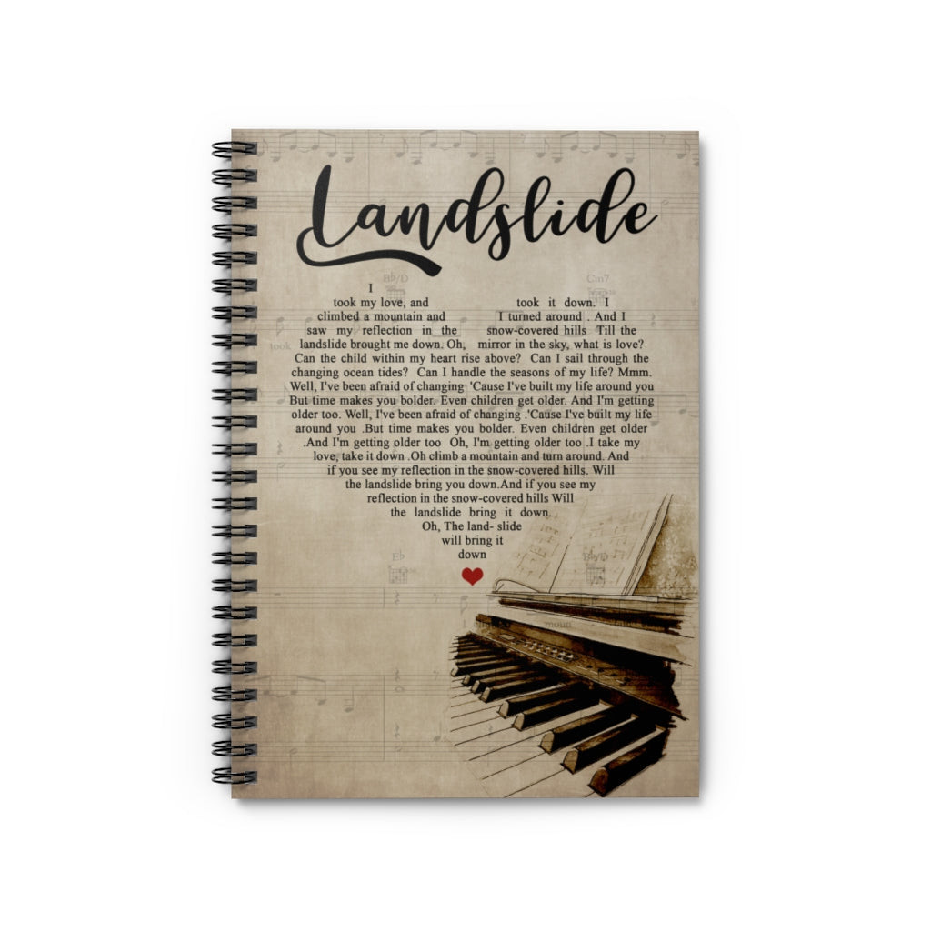 to My Son Landslide Lyrics, Lyrics Poster, Fleetwood Mac Lyrics , Wall Decoration, Signs for Home Spiral Notebook - Ruled Line