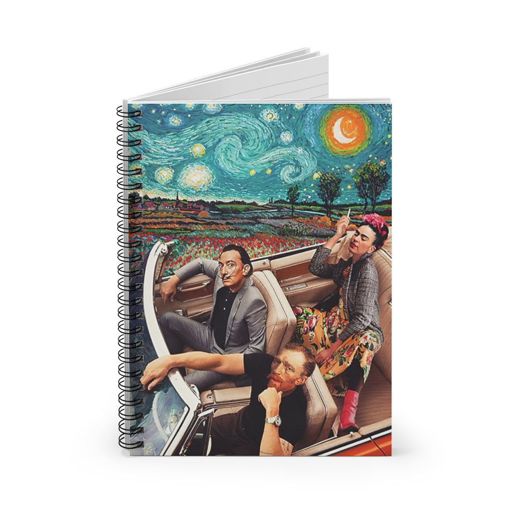 Vigifsana Subject Notebooks Frida Kahlo Salvador Starry Night Spiral Notebook College Ruled Paper, 118 Sheets, Baby Journal Journal for Woman - Party - School Supplies Job Journal