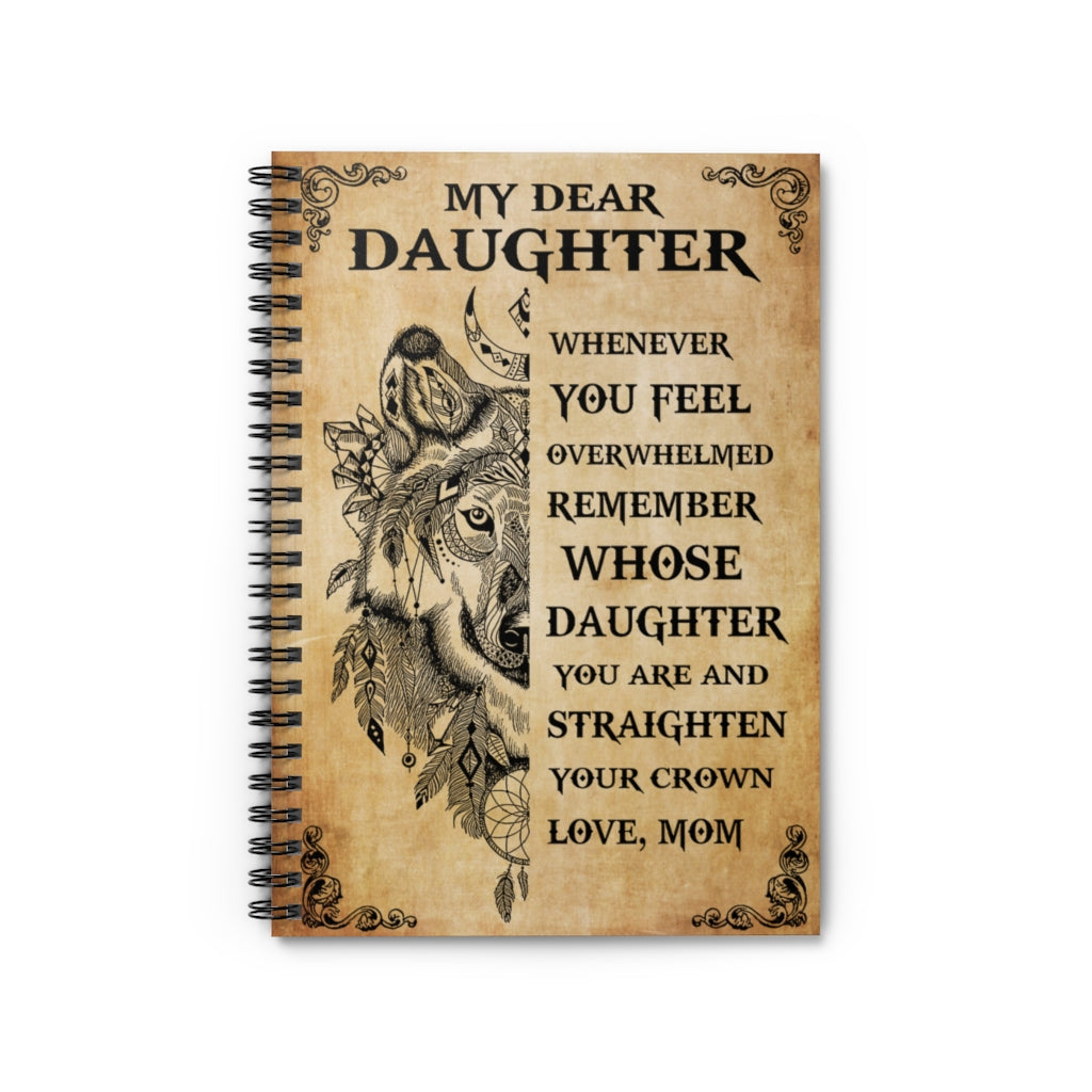 Spiral Notebook Wolf Dream Catcher My Dear Daughter Whenever You Feel Overwhelmed Writing Notebook 118 Pages Gift On Birthday