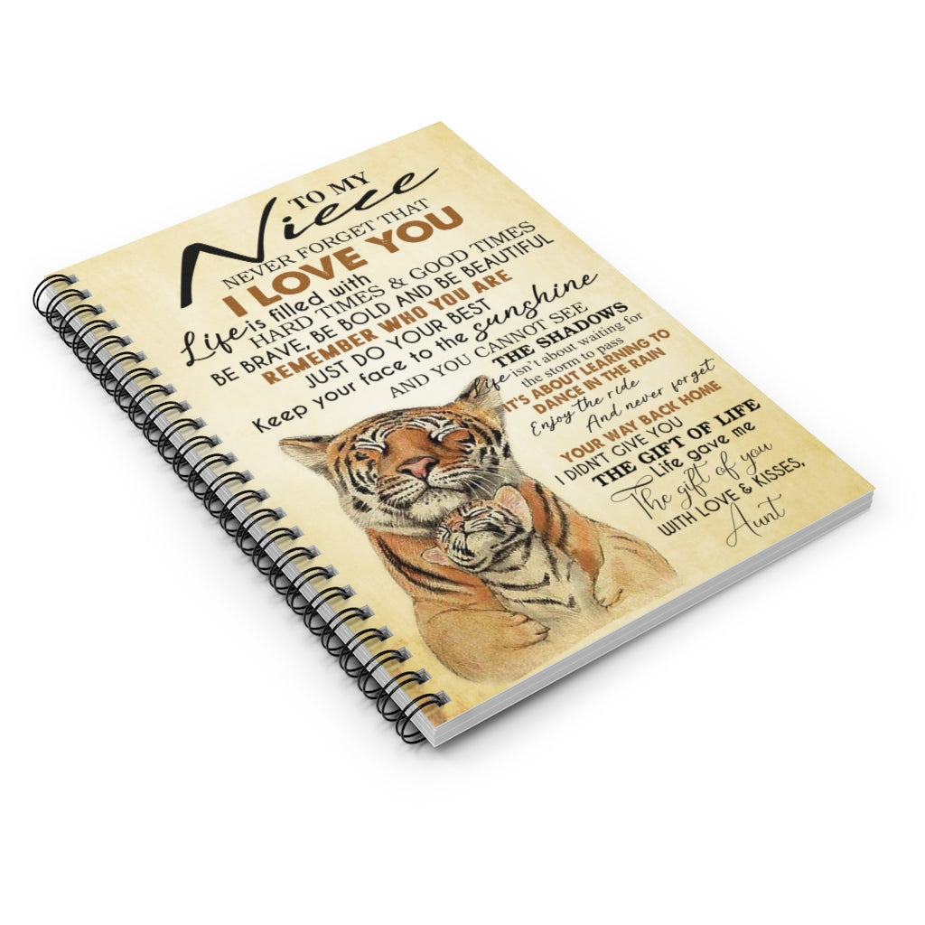 Spiral Notebook - Ruled Line Customized to My Niece from Aunt Gift for Man Woman Girl's Gift Ideas, Baby Journal