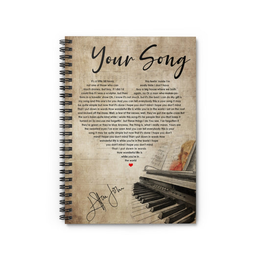 Spiral Notebook - Ruled Line Your Song Lyrics, Rock Music Song Music Album Vintage Wrapped Framed Canvas Wall Art Man's Stationery Gift