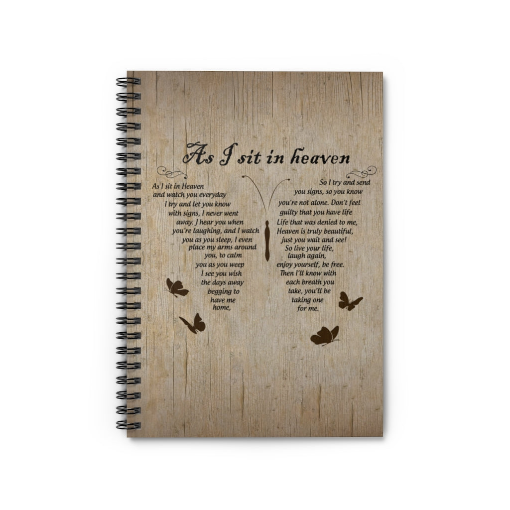 Spiral Notebook  Dragonflies Gifts - Dragonflies As I Sit in Heaven and Watch You Everyday Poem Awesome Happy Birthday Gift