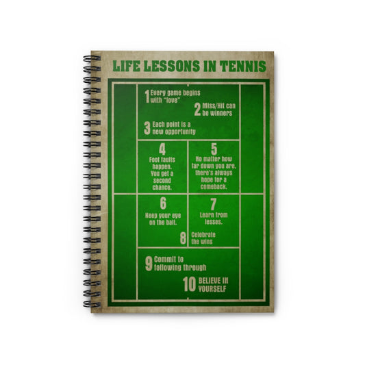 Spiral Notebook - Ruled Line Life lessons in tennis Gift Ideas,  Baby Journal,  Keepsake Spiral Notebook