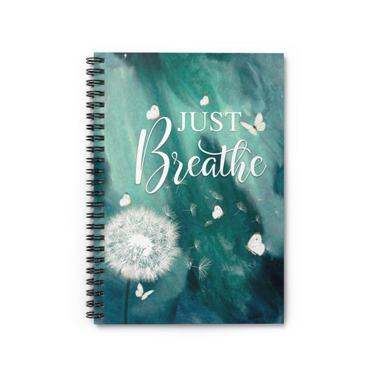 Spiral Notebook to My Granddaughter Cute Dandelion Flowers Saying Just Breathe Quote Wrapped Birthday Gifts for Her Ruled Line