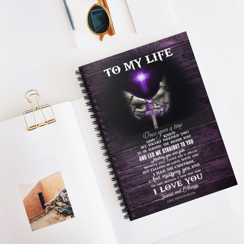 Spiral Notebook - Ruled Line AZTeam Inspirational To My Wife - Cross - Hands - Once Upon A Time Print Family Friend Gift Home Decor Wall Art Kitchen On Christmas, Birthday