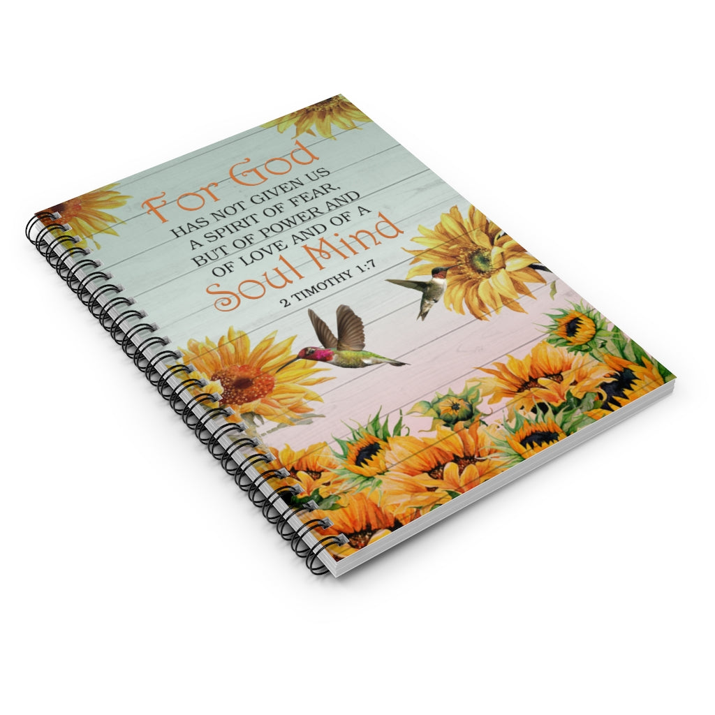 Grandma Notebook from Granddaughter for God Has Not Given Us A Spirit of Fear 2 Timothy 1 7, Gift for Woman Man Spiral Notebook Personalized Gift Stationery Gift