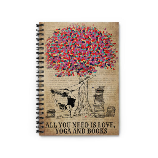 Spiral Notebook All I Need Is Love Yoga Books Personalized Gift Basics Wide Ruled Wire Bound Wide Rule Stationery Gift