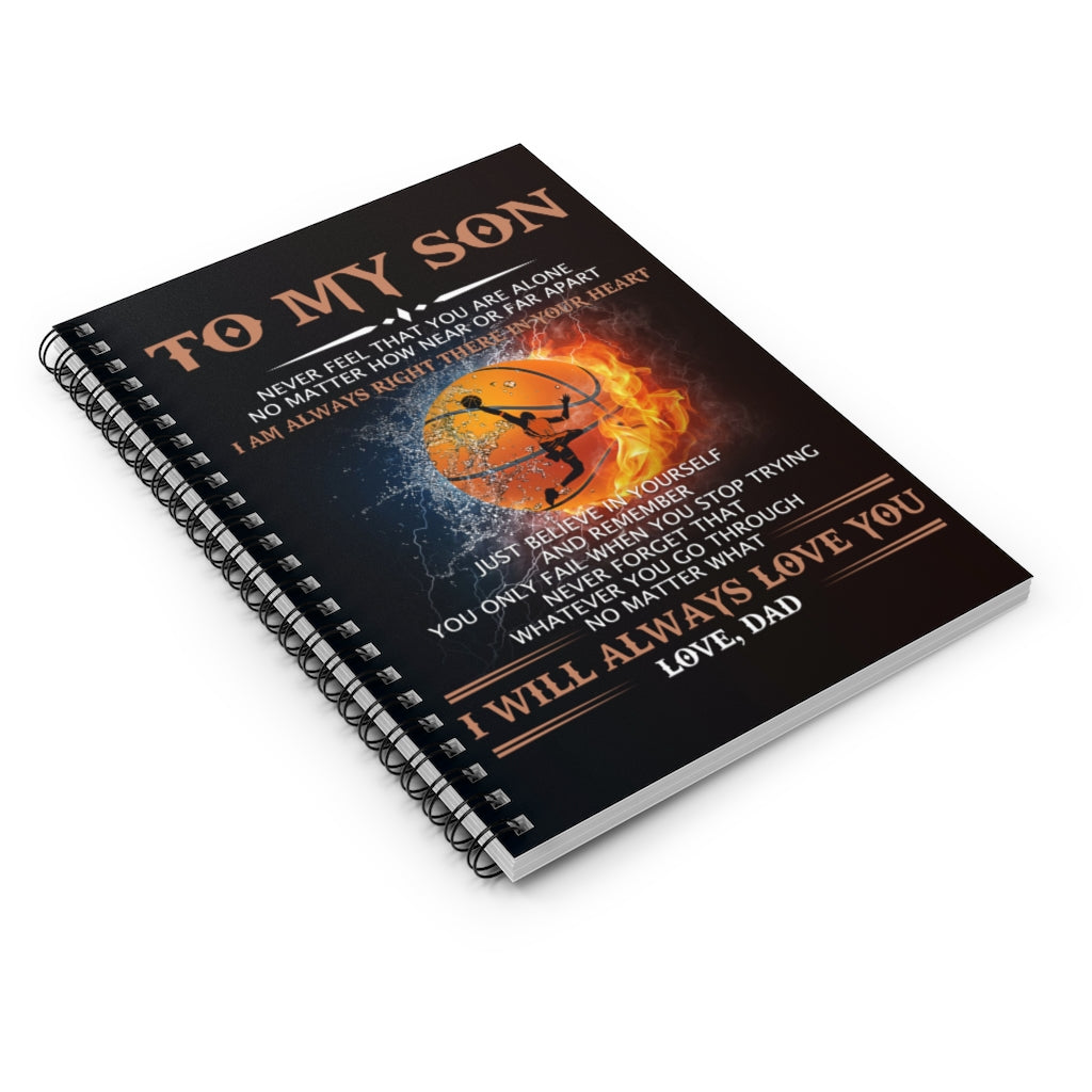 Spiral Notebook - Ruled Line Personalized to My Son Just Believe in Yourself Love from Dad Fleece Sherpa Woven Gifts for Son Arctic