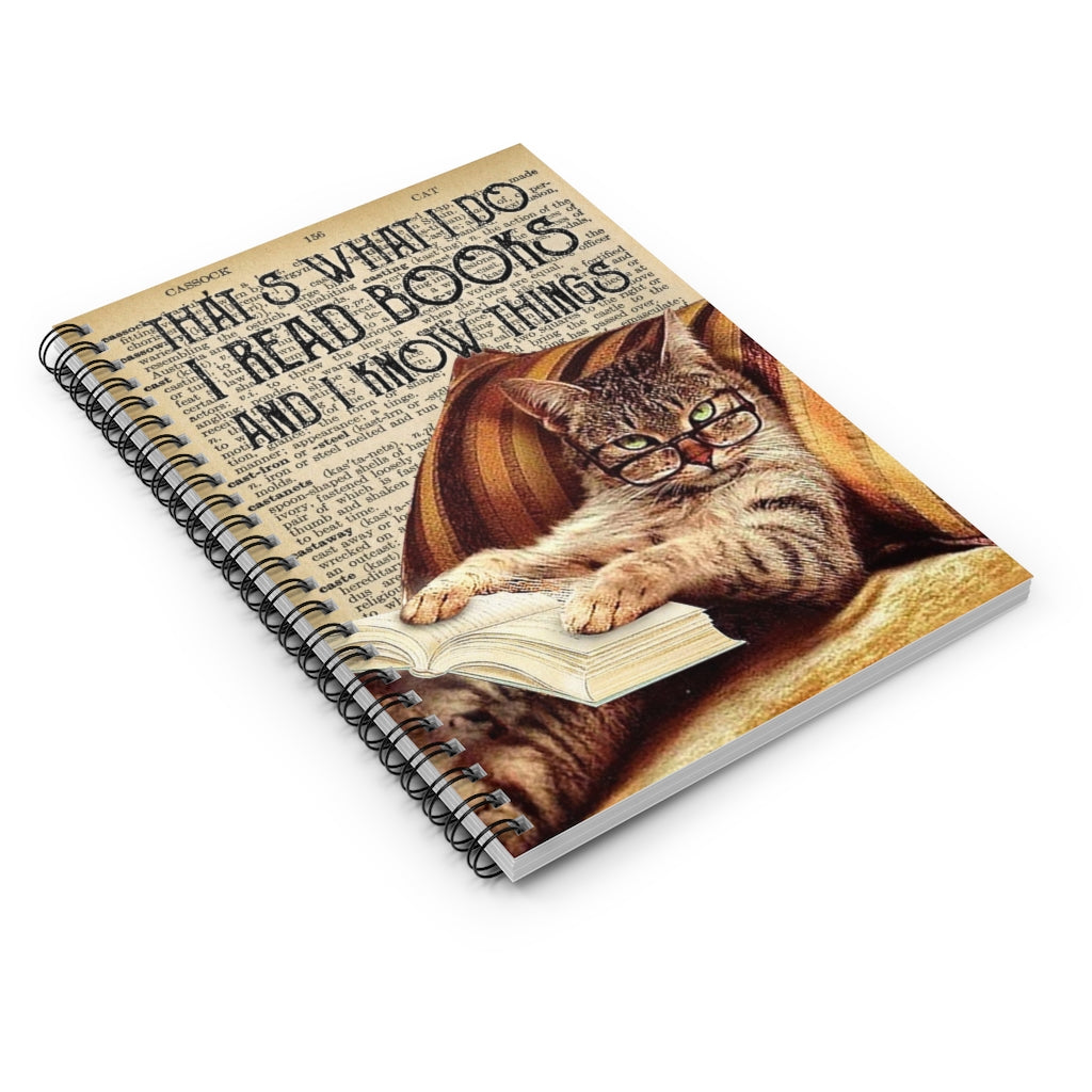 Spiral Notebook - Ruled Line Art Catt  That's What I Do and I Know Things Poster, Catt Smoke -Wall Decoration-Signs for Home On Birthday