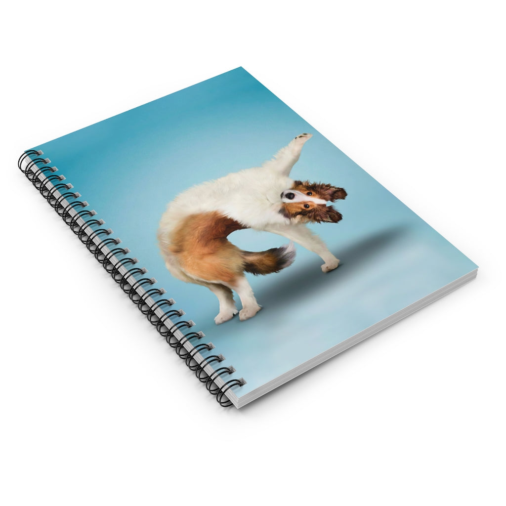 Spiral Notebook Yoga Pose Shetland Sheepdog For Office, Students, School Supplies Writing Notebook 118 Pages