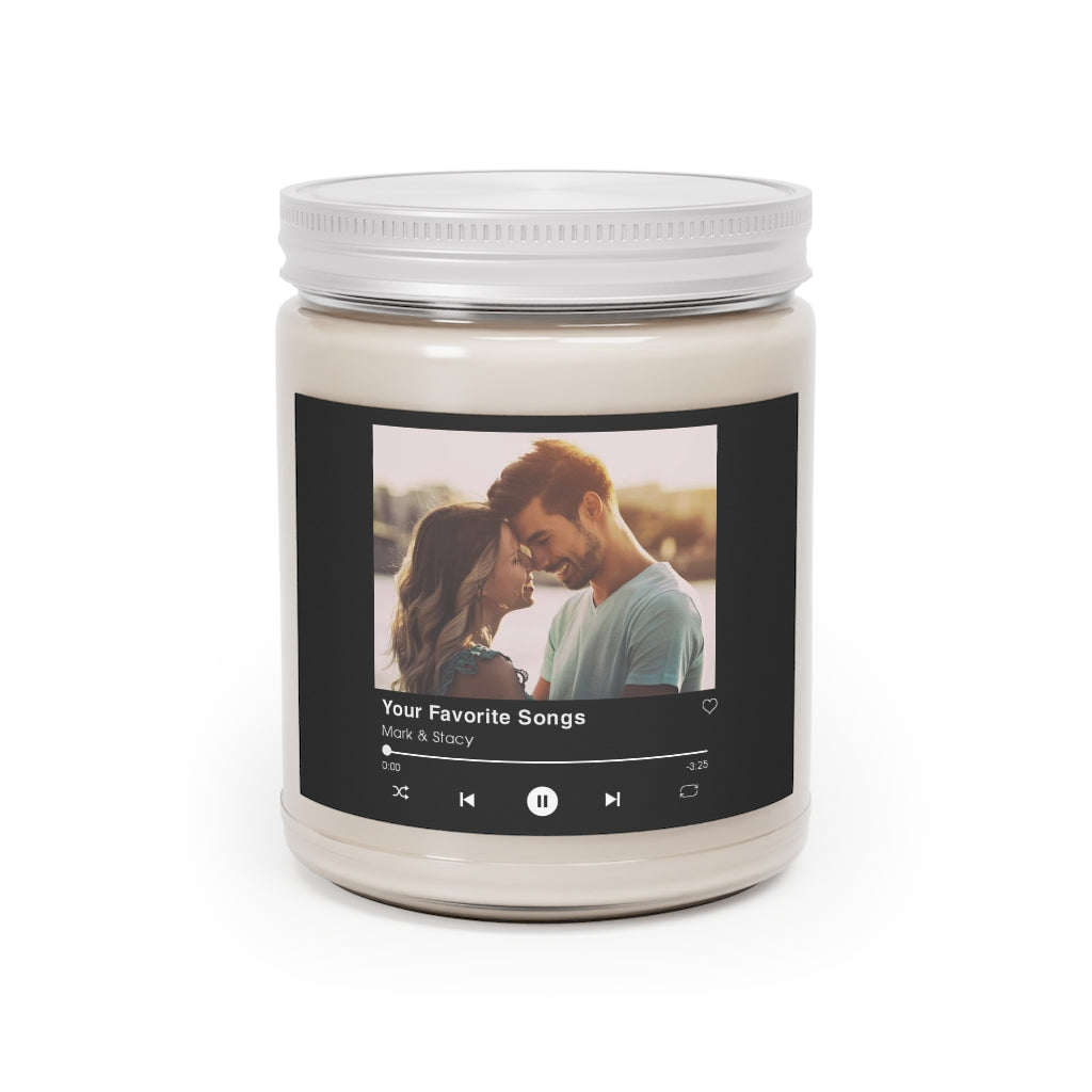 9oz. Custom Song Couples Candle  Personalized Photo Candle