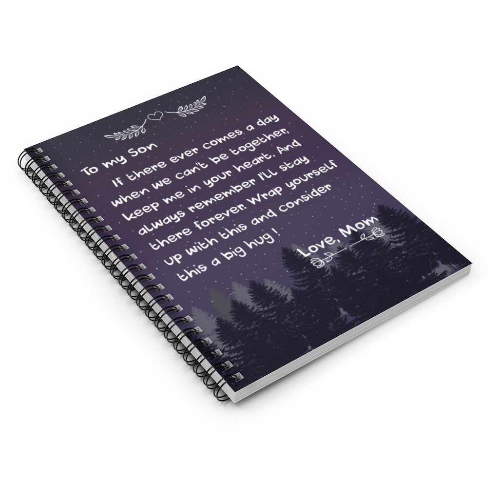 Spiral Notebook To My Son (Mom) - Premium Throw SO-Ft Polyester Mens Women Novelty Ruled Line