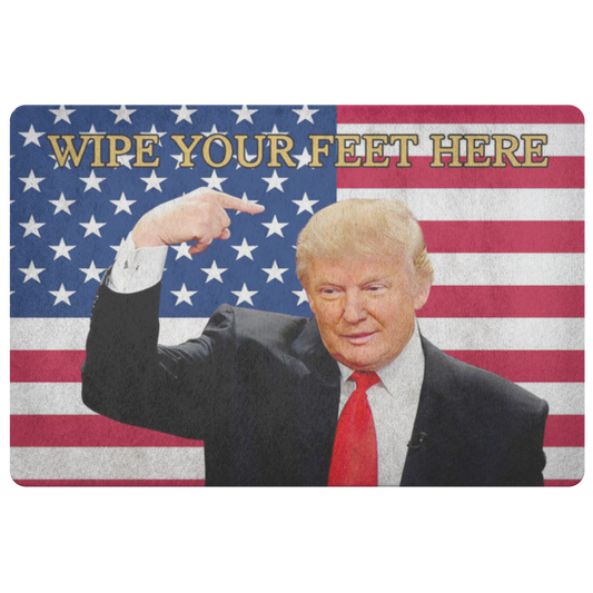 Funny Welcome Rugs Wipe Your Feet Here Trump Doormat , President Donald Trump Funny Doormat Funny Gift Non-Slip Backing 26x18