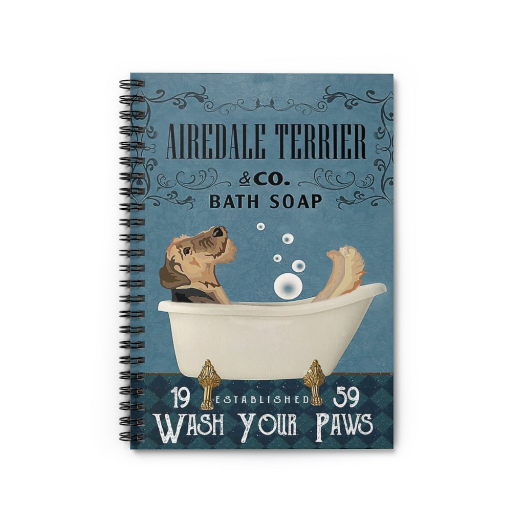 Vigifsana College Rule Airedale Terrier Bath Soap Wash Your Paws Spiral Notebook Basics Wide Ruled Wirebound Spiral Notebook Awesome Happy Birthday Gift Makes A Great Gift Job Journal