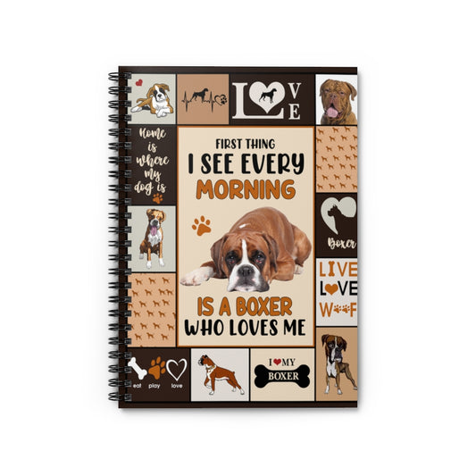 Spiral Notebook Personalized Blankets First Thing I See Every Morning is A Boxer Dog Personalized Gift Stationery Gift Personalized Notebook