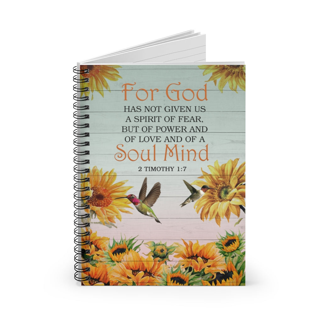 Grandma Notebook from Granddaughter for God Has Not Given Us A Spirit of Fear 2 Timothy 1 7, Gift for Woman Man Spiral Notebook Personalized Gift Stationery Gift