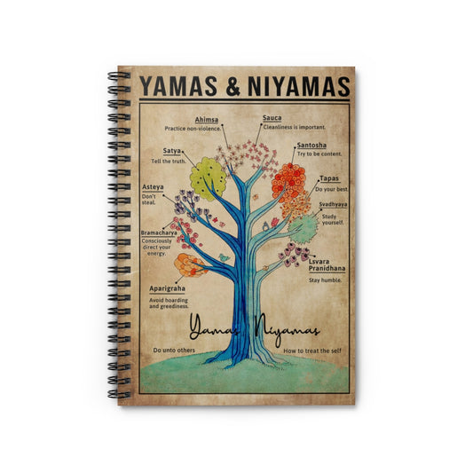 Spiral Notebook Yamas And Niyamas Raja Yoga Inspirational Ideas Premium Gift Family Awesome On Birthday Motivational gift Family