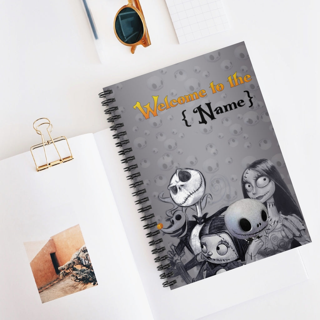 Spiral Notebook - Ruled Line Custom Personalized Jack and Sally Family Portrait Nightmare Before Christmas - Gifts Idea for Family, Friends