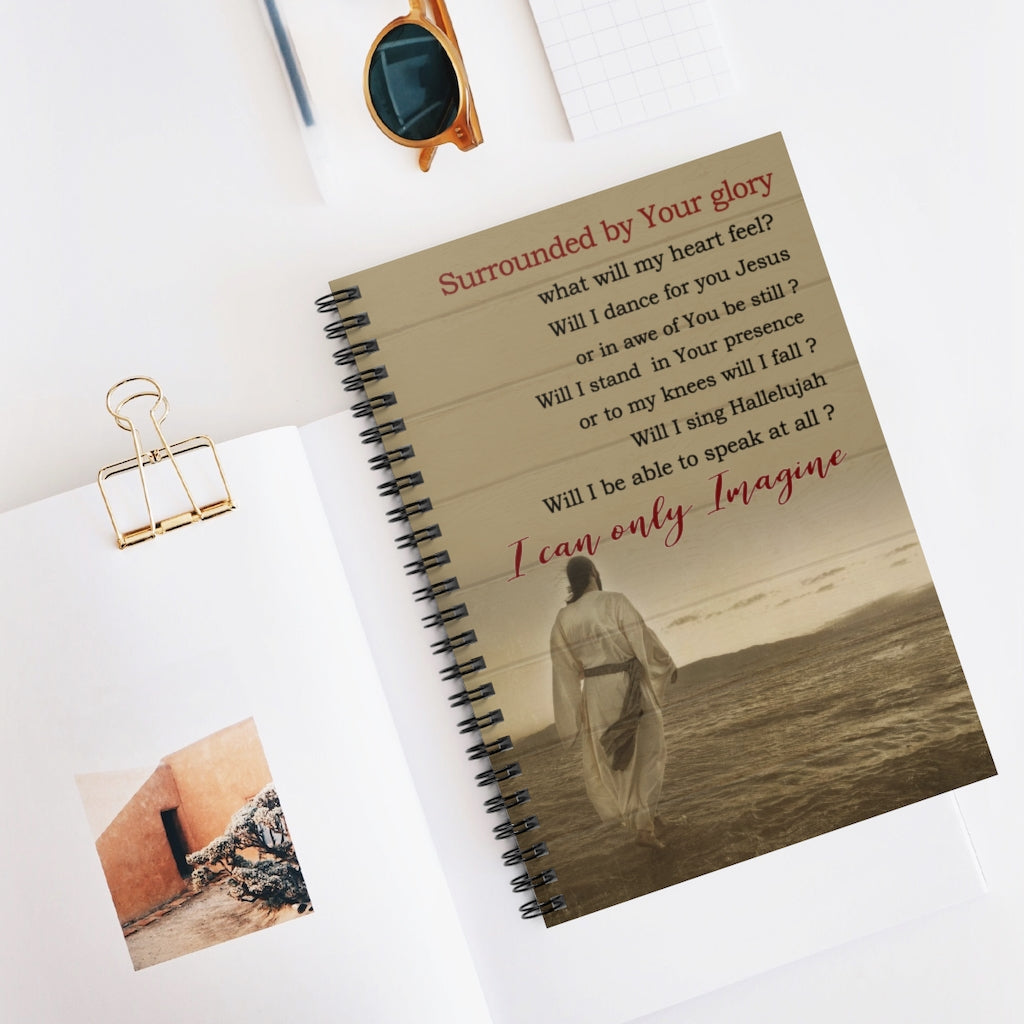 Spiral Notebook - Ruled Line Jesus Surrounded by Your Glory What Will My Heart Feel Personalized Notebook Mum Gift New Parents Baby Journal  Keepsake Spiral Notebook Gift On Birthday