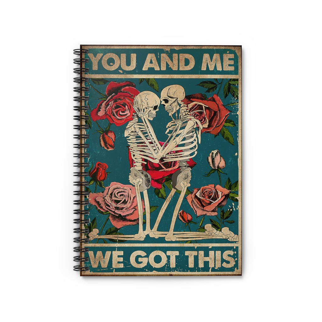 Vigifsana Classic Ruled Notebook Couple Skull – You and Me We Got This Spiral Notebook Cover Spiral Organization Book Inspirational Ideas Gift - Business