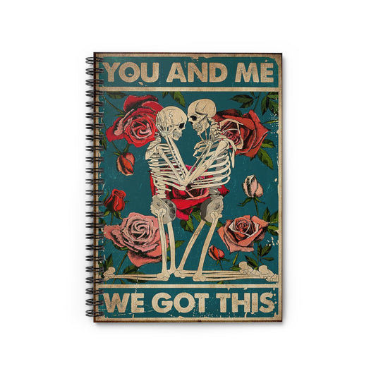 Vigifsana Classic Ruled Notebook Couple Skull – You and Me We Got This Spiral Notebook Cover Spiral Organization Book Inspirational Ideas Gift - Business