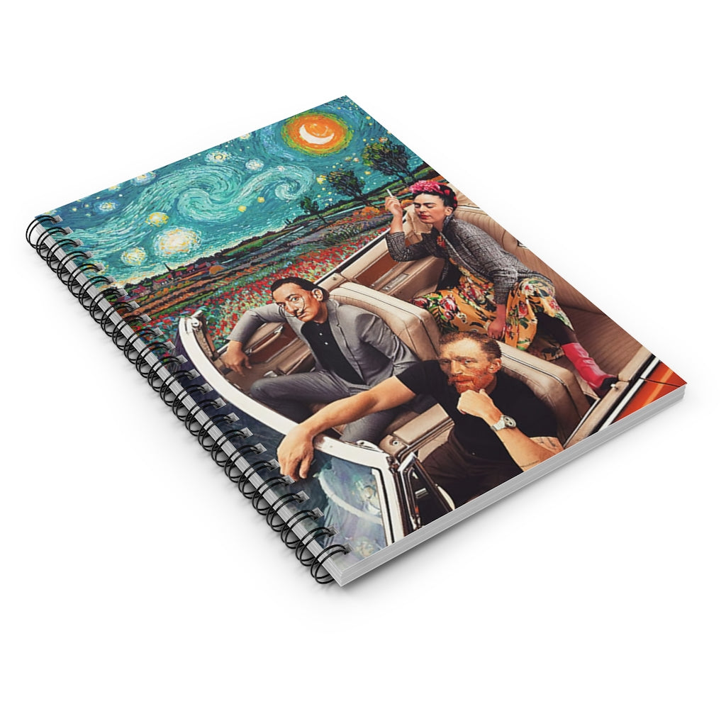 Vigifsana Subject Notebooks Frida Kahlo Salvador Starry Night Spiral Notebook College Ruled Paper, 118 Sheets, Baby Journal Journal for Woman - Party - School Supplies Job Journal