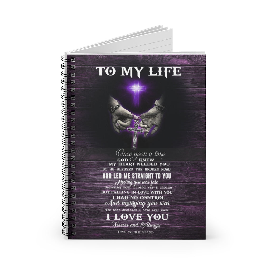 Spiral Notebook - Ruled Line AZTeam Inspirational To My Wife - Cross - Hands - Once Upon A Time Print Family Friend Gift Home Decor Wall Art Kitchen On Christmas, Birthday