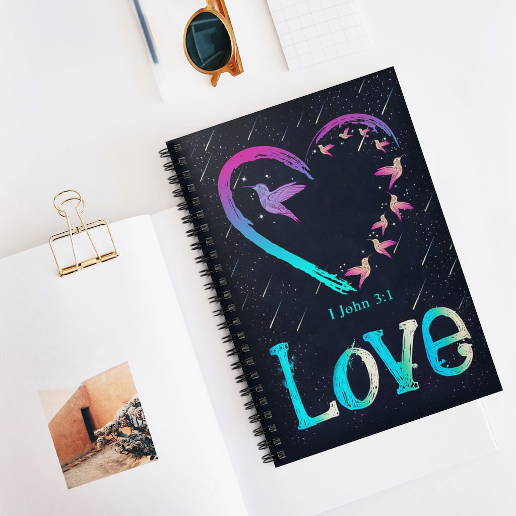Spiral Notebook - Ruled Line Love John 3 1 Hummingbird 118 Sheets Gift Ideas  Home School Supplies for College Students Subject Notebooks Baby Journal  Keepsake Spiral Notebook