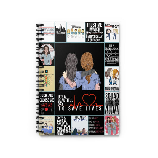 Spiral Notebook -Gifts Greys anatomy Its Beautiful Day to Save Life Notebook Made In US Ruled Line Awesome Happy Birthday Gift Meaningful Quote