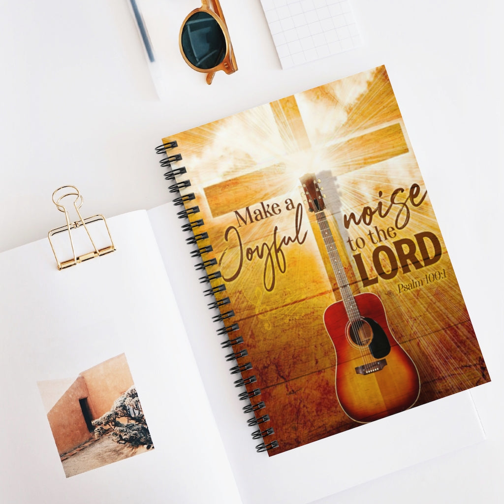 Vigifsana Subject Notebooks Christ Cross Guitar Musical Instrument Make A Joyful Noise to The Lord Psalm 100 1 Spiral Notebook Subject Notebooks, Friendly Notebook Stationery Gift Sets for Child