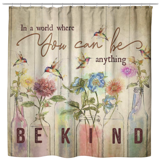 Vigifsana Shower Curtains for Bathroom in A World Where You Can Be Anything Etta Turner Hummingbirds and Flowers Size 73 X 70 Meaningful Motherhood Presents