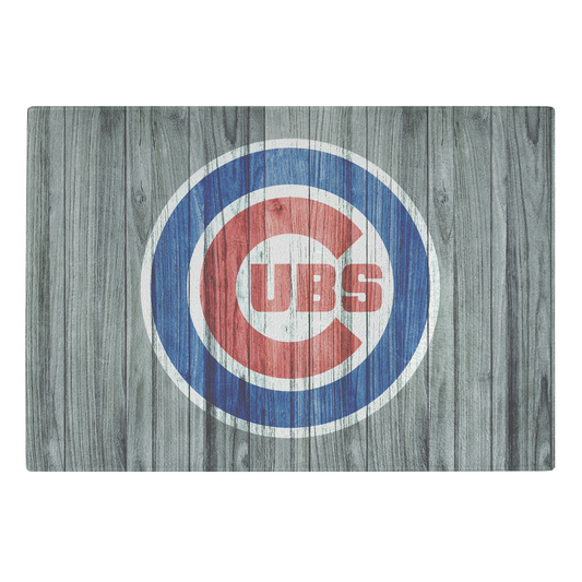 Vigifsana Glass Cutting Board, Gift for Cubs Baseball Fan, Chicago Team Gift, Housewarming Gift, Decorative Glass Panel, Baseball Office Decor