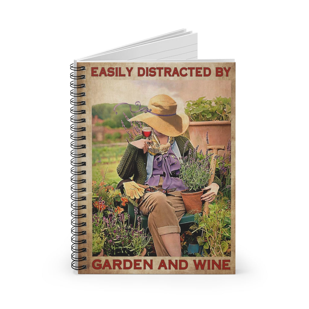 Spiral Notebook To My Daughter Easily Distracted by Garden and Wine Ruled Line