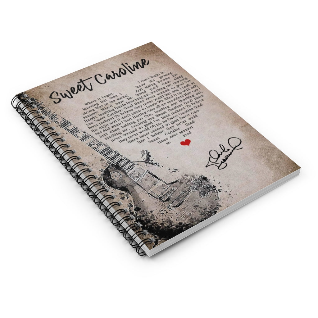 Spiral Notebook - Ruled Line Sweet Caroline Lyrics, Neil Diamond, Lyrics, Band, Music Gift Ideas  Baby Journal  Keepsake Spiral Notebook