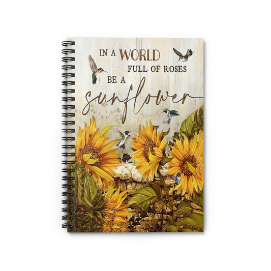Notebook Journals Hummingbird Be A Sunflower Spiral Notebook School Smart Spiral Subject College Ruled Notebook Stationery Gift - Gift - Business - Office - Party - School Supplies Job Journal