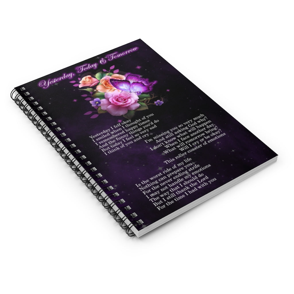 Yesterday, Today and Tomorrow Lyrics Spiral Notebook - Ruled Line Gift On Birthday Inspirational to My Man Woman Family Friend Gift Unisex Awesome Happy Birthday Gift