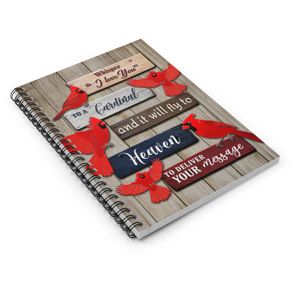 Spiral Notebook Whisper I Love You To A Cardinal Premium Gift Family Awesome On Birthday Motivational gift Family Basics Wide Ruled