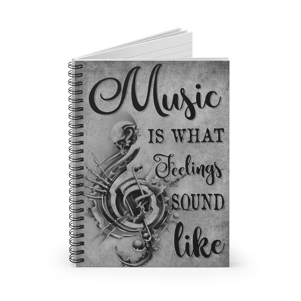 Vigifsana College Rule Music is What Feeling Skull Spiral Notebook Home School Supplies for College Students Meaningful Quote - Gift - Businessschool Supplies Job Journal