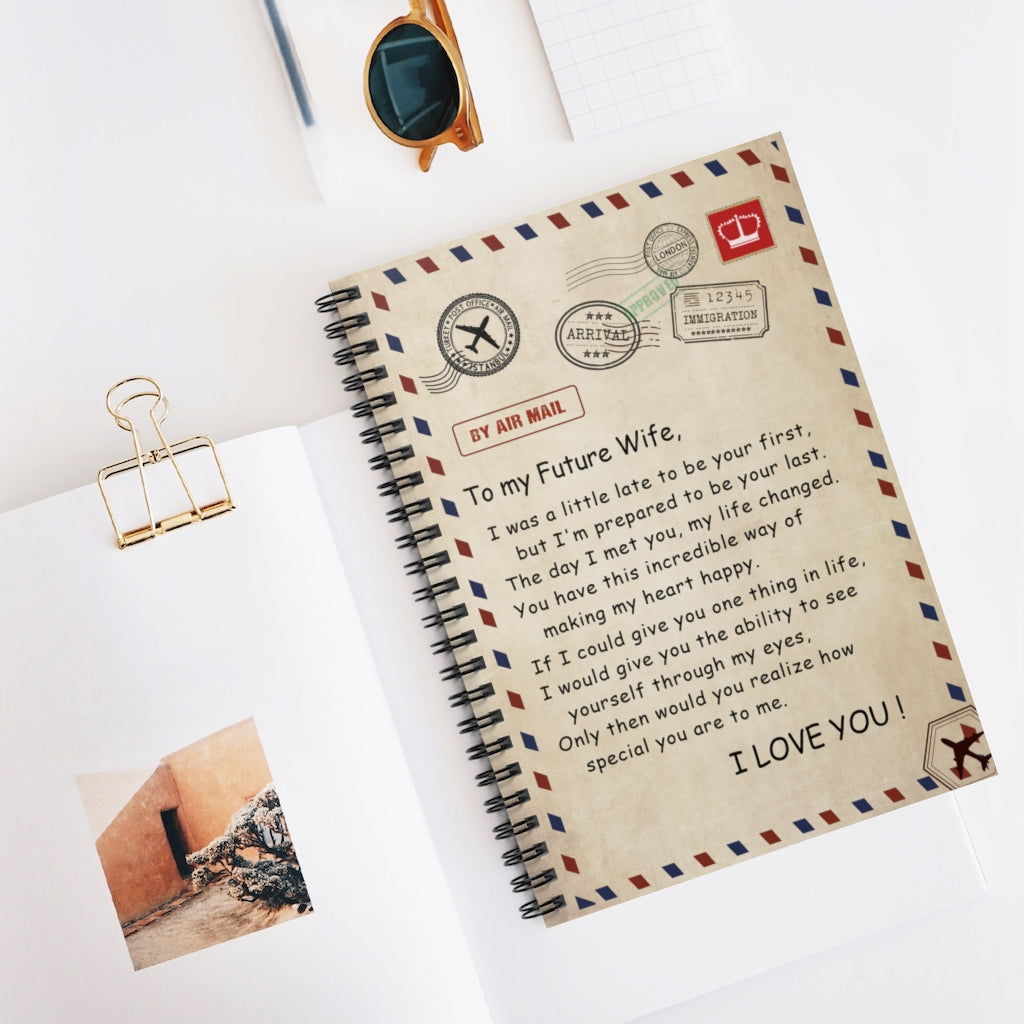 Spiral Notebook to My Daughter Letter Printed Fleece Personalized Air mail Blanket from Mom Dad Ruled Line