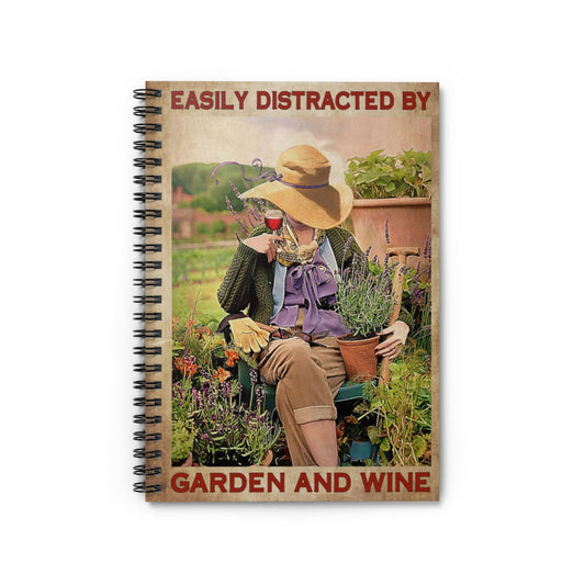 Spiral Notebook To My Daughter Easily Distracted by Garden and Wine Ruled Line