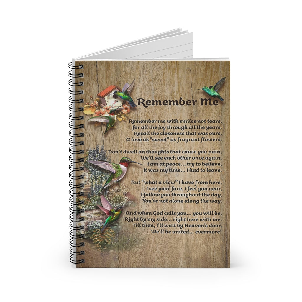 Spiral Notebook HUMMINGBIRD REMEMBER ME - PRINT POSTER WALL ART HOME DECOR-gigapixel