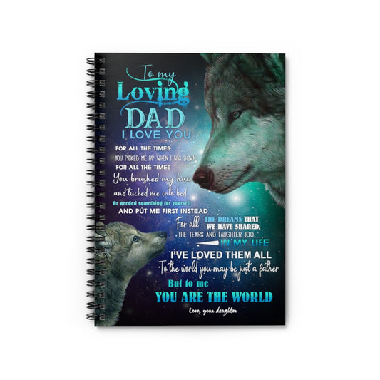 Spiral Notebook Gifts with to My Dad - Wolf - Thank You Ruled Line