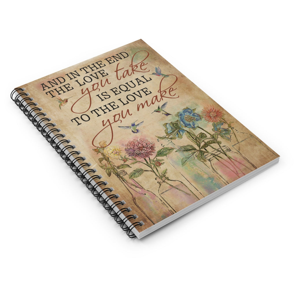Spiral Notebook - Ruled Line And In The End Hummingbird Perfect for Office Home School Business Writing & Note Taking New Parents