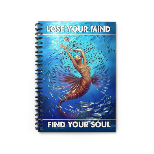 Vigifsana Composition Notebooks Mermaid and Music Lose Your Mind Find Your Soul Print Spiral Notebook Spiral Bound Notebook 6X8 for Writing Journal for Man - Woman Job Journal