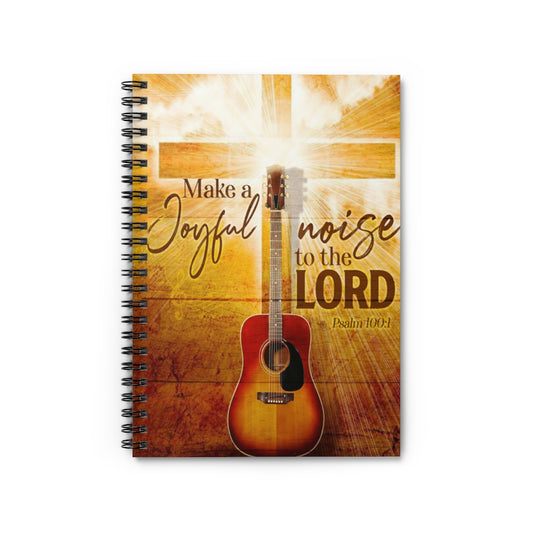 Vigifsana Subject Notebooks Christ Cross Guitar Musical Instrument Make A Joyful Noise to The Lord Psalm 100 1 Spiral Notebook Subject Notebooks, Friendly Notebook Stationery Gift Sets for Child