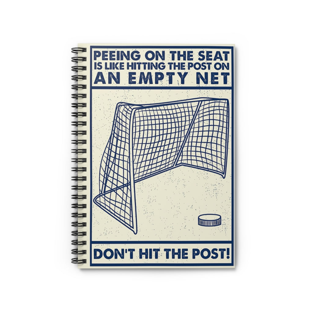 Spiral Notebook - Ruled Line Retro Hockey Funny Don't Hit The Post School Smart Spiral Subject College Ruled Notebook