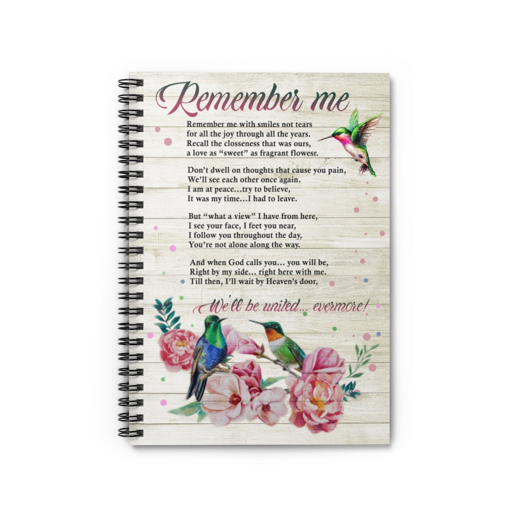 Spiral Notebook - Ruled Line Remember Me Lyrics Awesome Happy Birthday Gift Meaningful Quote Inspirational Ideas Premium Gift Family Awesome On Birthday Motivational gift Family