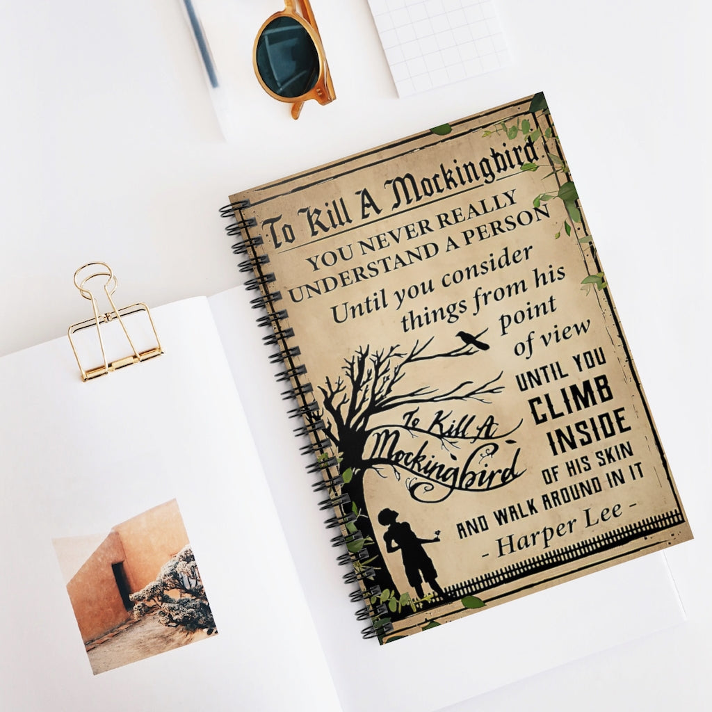 Spiral Notebook - Ruled Line To Kill A Mockingbird Personalized Gift Basics Wide Ruled Wire Bound Wide Rule Stationery Gift